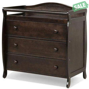 Baby Changing Table Infant Diaper with 3 Drawers and Safety Belt-Brown