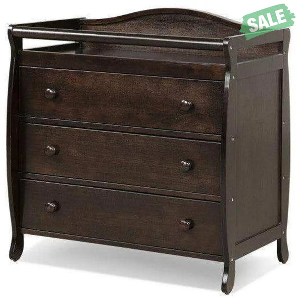 Baby Changing Table Infant Diaper with 3 Drawers and Safety Belt-Brown