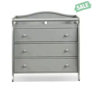Baby Changing Table Infant Diaper with 3 Drawers and Safety Belt-Gray