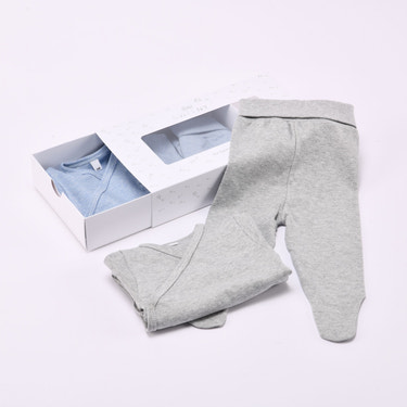 Bebe Sweeny Essentials | Boys Blue & Grey Leggings Set (4) - MOOGCO Baby