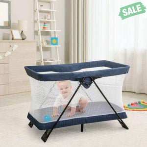 Baby Foldable Playpen with Removable Mattress and Washable Cover Baby Playpen & Playards
