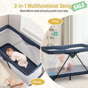 Baby Foldable Playpen with Removable Mattress and Washable Cover Baby Playpen & Playards