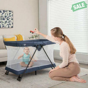 Baby Foldable Playpen with Removable Mattress and Washable Cover Baby Playpen & Playards