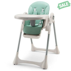Baby Folding High Chair Dining Chair with Adjustable Height and Footrest-Gray High Chairs