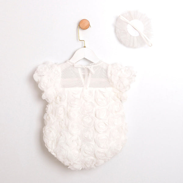 Pearl Rose White Romper