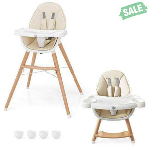 Baby High Chair with Dishwasher Safe Tray-Beige Beige High Chairs
