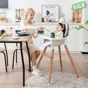 Baby High Chair with Dishwasher Safe Tray-Beige Beige High Chairs