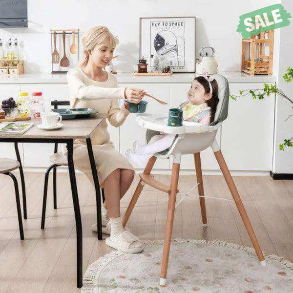 Baby High Chair with Dishwasher Safe Tray-Beige Beige High Chairs