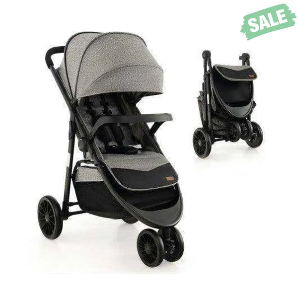 Baby Jogging Stroller with Adjustable Canopy for Newborn-Black Black Baby Strollers