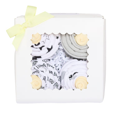 Baby Neutral Cupcake Set - Moon, featuring soft swaddles and blankets in a charming cupcake design for infants.