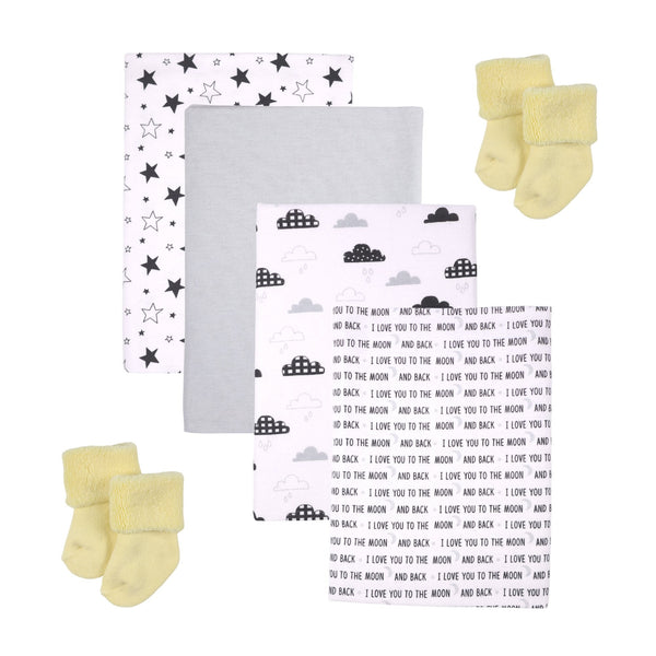 Baby Blossom Company Baby Neutral Cupcake Set Moon 2 socks 4 blankets
