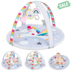 Baby Play Gym Mat 7-in-1 Tummy Time Activity Mat with 5 Detachable Toys-Multicolor Baby Gyms & Playmats