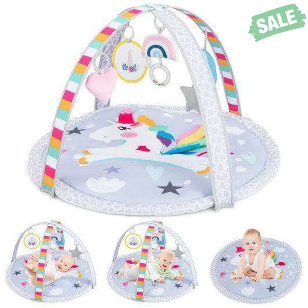 Baby Play Gym Mat 7-in-1 Tummy Time Activity Mat with 5 Detachable Toys-Multicolor Baby Gyms & Playmats