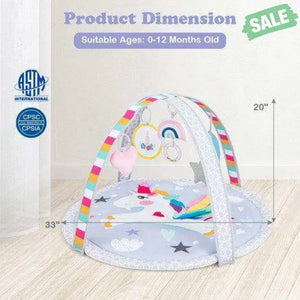 Baby Play Gym Mat 7-in-1 Tummy Time Activity Mat with 5 Detachable Toys-Multicolor Baby Gyms & Playmats