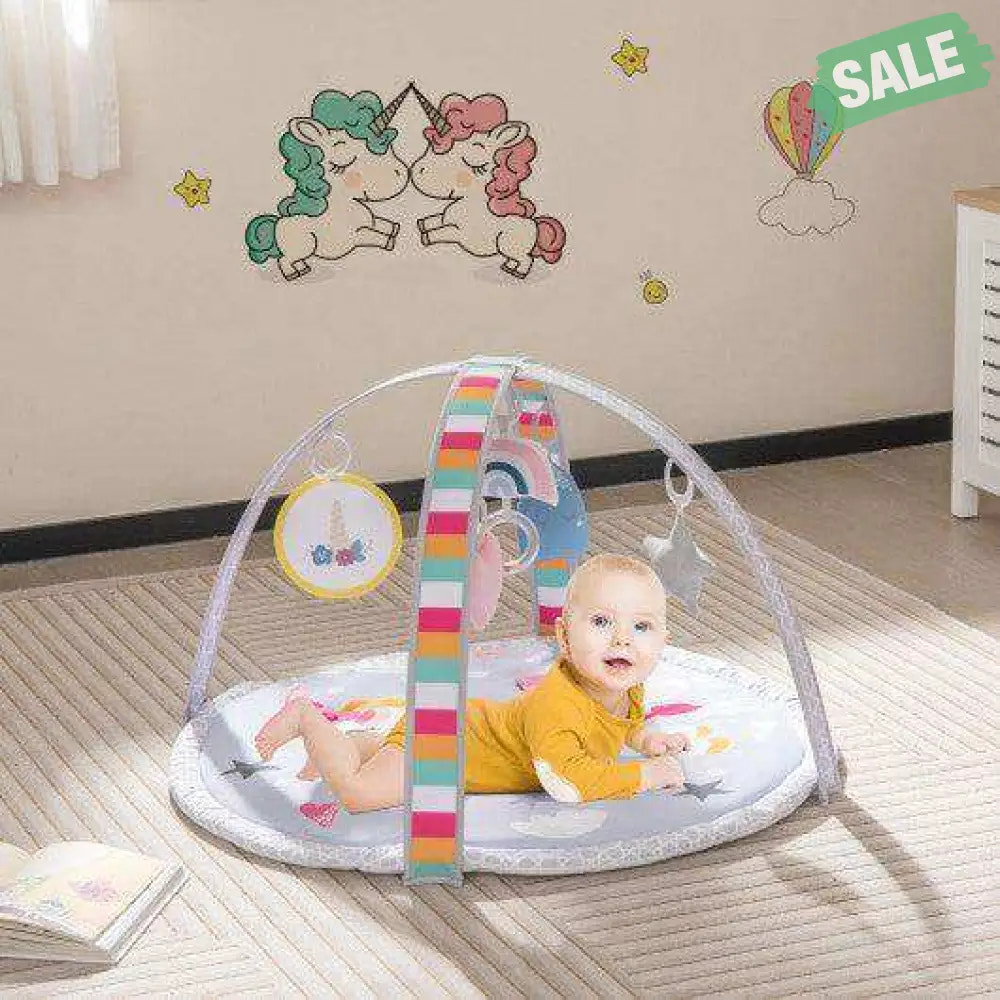 Baby Play Gym Mat 7-in-1 Tummy Time Activity Mat with 5 Detachable Toys-Multicolor Baby Gyms & Playmats