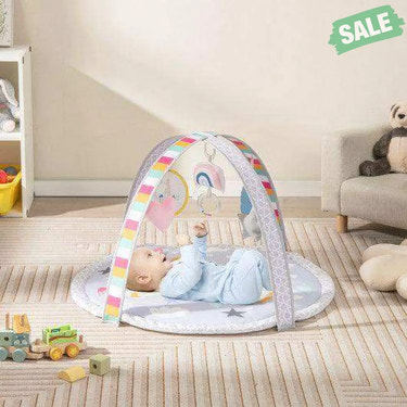 Baby Play Gym Mat 7-in-1 Tummy Time Activity Mat with 5 Detachable Toys-Multicolor Baby Gyms & Playmats