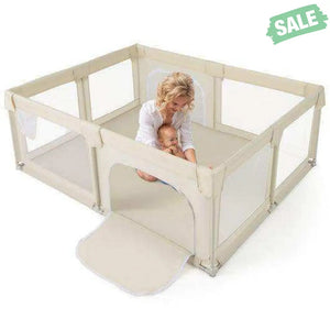 Baby Playpen Extra Large Kids Activity Center Safety Play-Blue Gray Baby Playpen & Playards