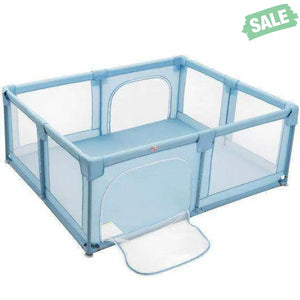 Baby Playpen Extra Large Kids Activity Center Safety Play-Blue Gray Baby Playpen & Playards
