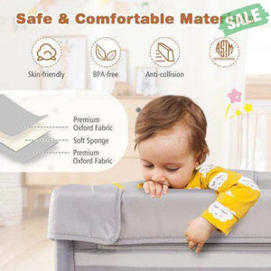 Baby Playpen with Mat and Breathable Mesh-Gray