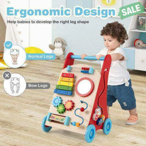 Baby Push Walker with Handle and Wheels for Boys & Girls 3+ Years Old-Muticolor Baby Walkers