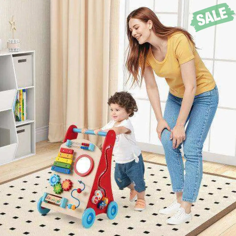 Baby Push Walker with Handle and Wheels for Boys & Girls 3+ Years Old-Muticolor Baby Walkers