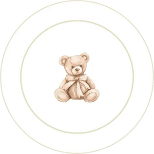 Baby Shower Pink Bear Dessert Plate, 16pcs