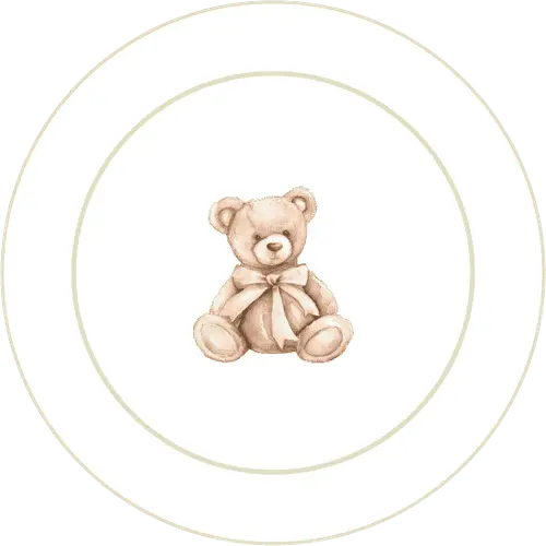 Baby Shower Pink Bear Dessert Plate, 16pcs