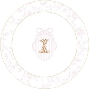 Baby Shower Pink Giraffe Scalloped Salad Plate, 16pcs