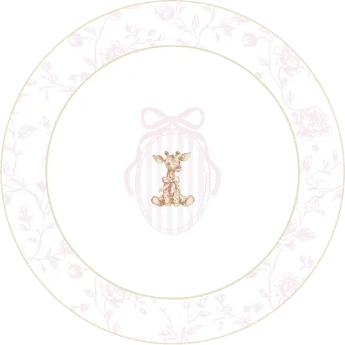 Baby Shower Pink Giraffe Scalloped Salad Plate, 16pcs