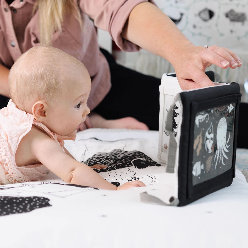 Baby Tummy Time Gallery with Mirror for infants, promoting sensory play and development. Ideal for tummy time activities.