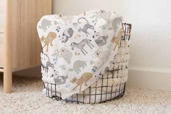 Baby Animals Farm - Vintage Baby Blanket