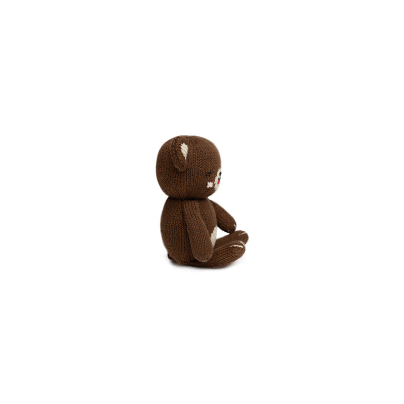 Soft baby bear knit doll, perfect for cuddles and playtime, ideal gift for newborns and toddlers.