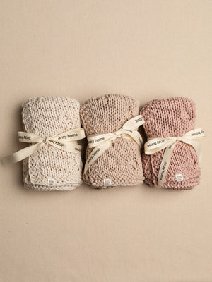Baby Blanket Hand-Knitted Pointelle