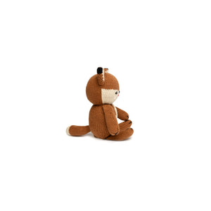 Knit baby fox doll in a playful pose, perfect for cuddles and imaginative play.