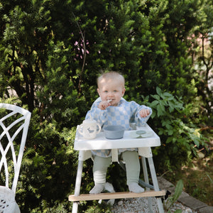 Mushie Long Sleeve Bib water resistant 6 to 24 months