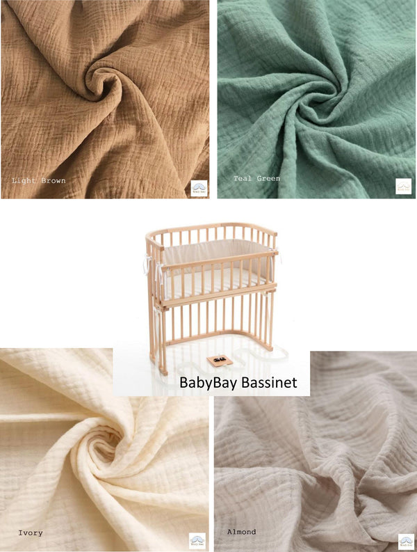 Baby Bay Bassinet Cradle Custom Made Fitted Sheet - Organic Cotton Gauze - MOOGCO Baby