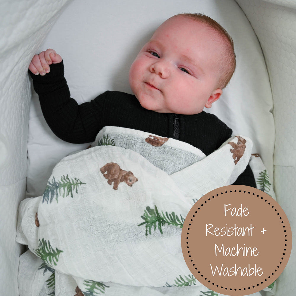 Cozy Bear Cub Baby Swaddle Blanket for comfortable and secure infant sleep. Perfect for newborns and infants.