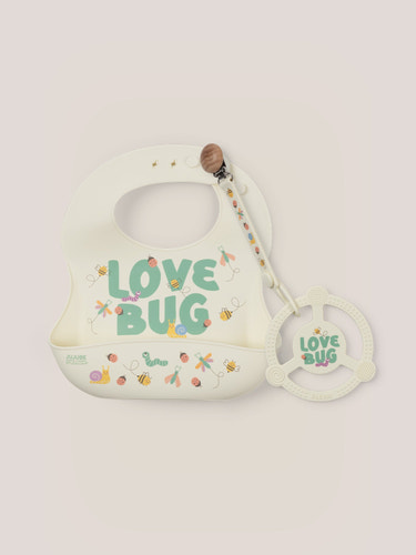 Bib and Teether Baby Bundle - Love Bug