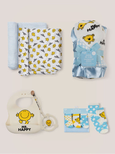 Everyday Essentials Baby Bundle - Mr Happy™ featuring must-have items for happy parenting.