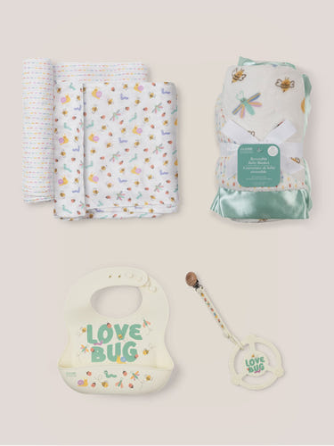 Everyday Baby Basics Bundle - Love Bug: Essential baby items for comfort and care in a cute, coordinated set.