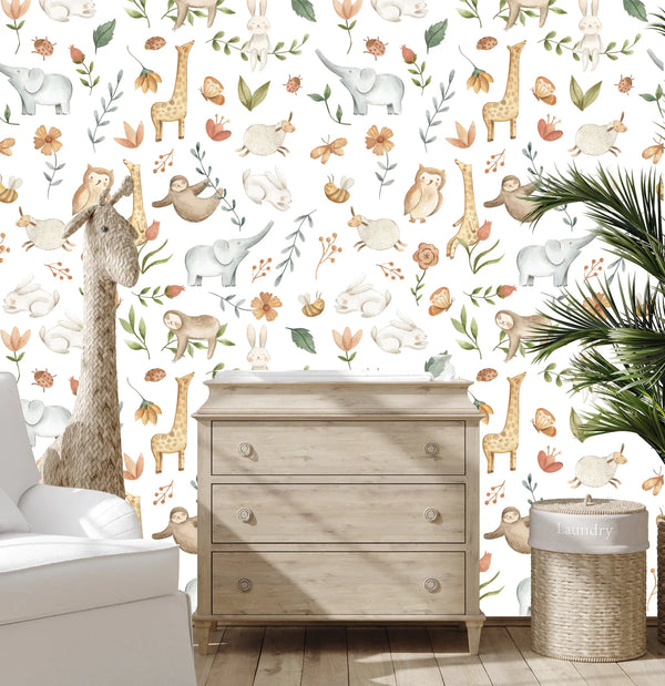 Arctic Animals Peel and Stick Nursery Wallpaper