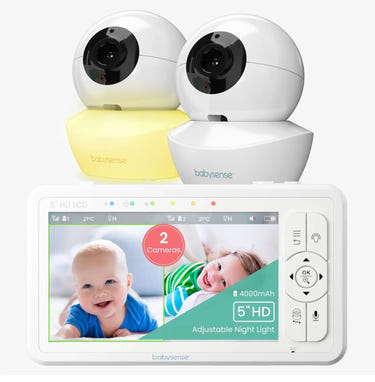 Babysense HD S2 Video Baby Monitor with 2 Cameras, Split Screen, Non-Wifi, and Night Light for infants.