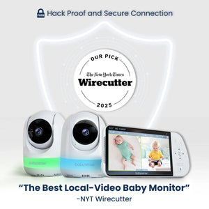 Babysense MaxView PRO: Video Baby Monitor with 2 Cameras, Non Wifi, Split Screen, Night Light & Sound Machine