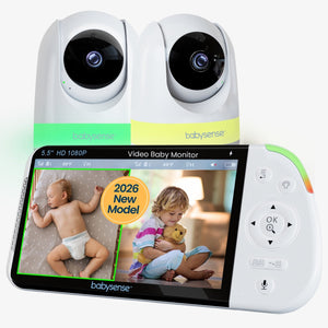 Babysense PRO 5.5" Non-WiFi Baby Monitor 2-Camera Split Screen