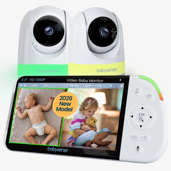 Babysense PRO 5.5" Non-WiFi Baby Monitor 2-Camera Split Screen