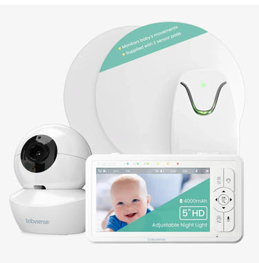 Babysense True Sleep Video Baby Monitor with breathing detection and safety alerts, featuring 1 or 2 cameras.