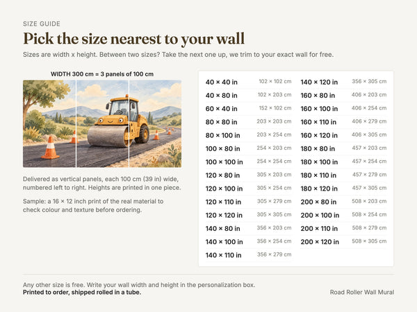 Watercolor Road Roller Wall Mural, image 5