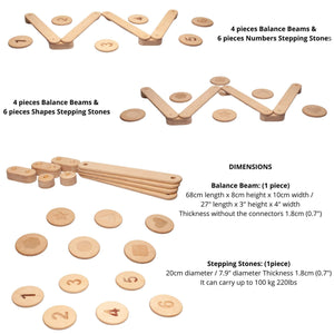 Montessori Balance Beam and Stepping Stones Set