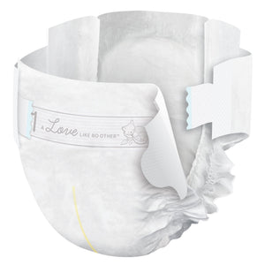 Eco-friendly Bambo Nature Dream Size 1 baby diapers, angle view showcasing soft, sustainable materials for gentle care.