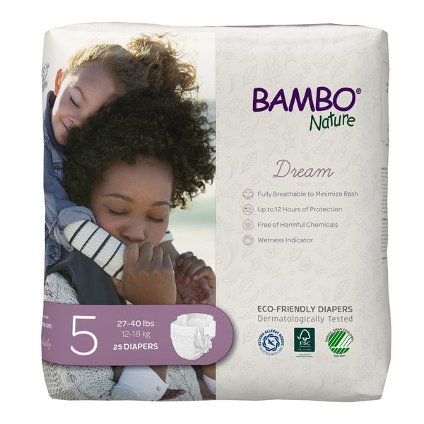 Bambo Nature Dream Eco-Friendly Baby Diapers Size 5 - Soft, sustainable disposable diapers for your little one.